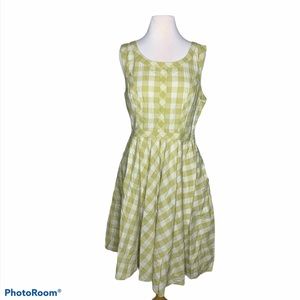 Eshakti gingham plaid fit n flare dress w/ pockets